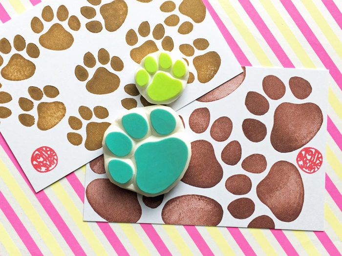 Paw print stamp dog paw print stamp cat paw print stamp Etsy