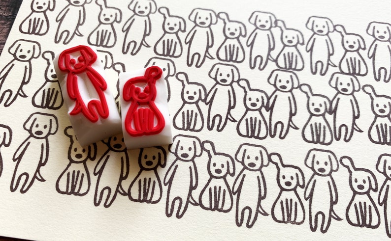 Dog rubber stamp set, Labrador retriever stamps, Hand carved stamps by talktothesun image 4