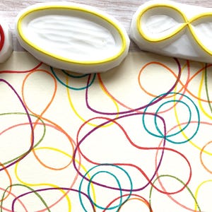 Juego de sellos de goma con diseño de contorno orgánico / Sellos tallados a mano / Fabricación de tarjetas