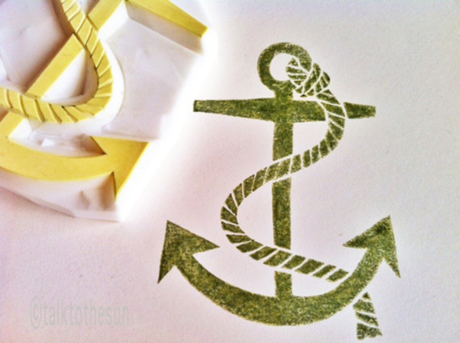 Anchor Rubber Stamp Hand Carved Stamp Nautical Stamp Etsy