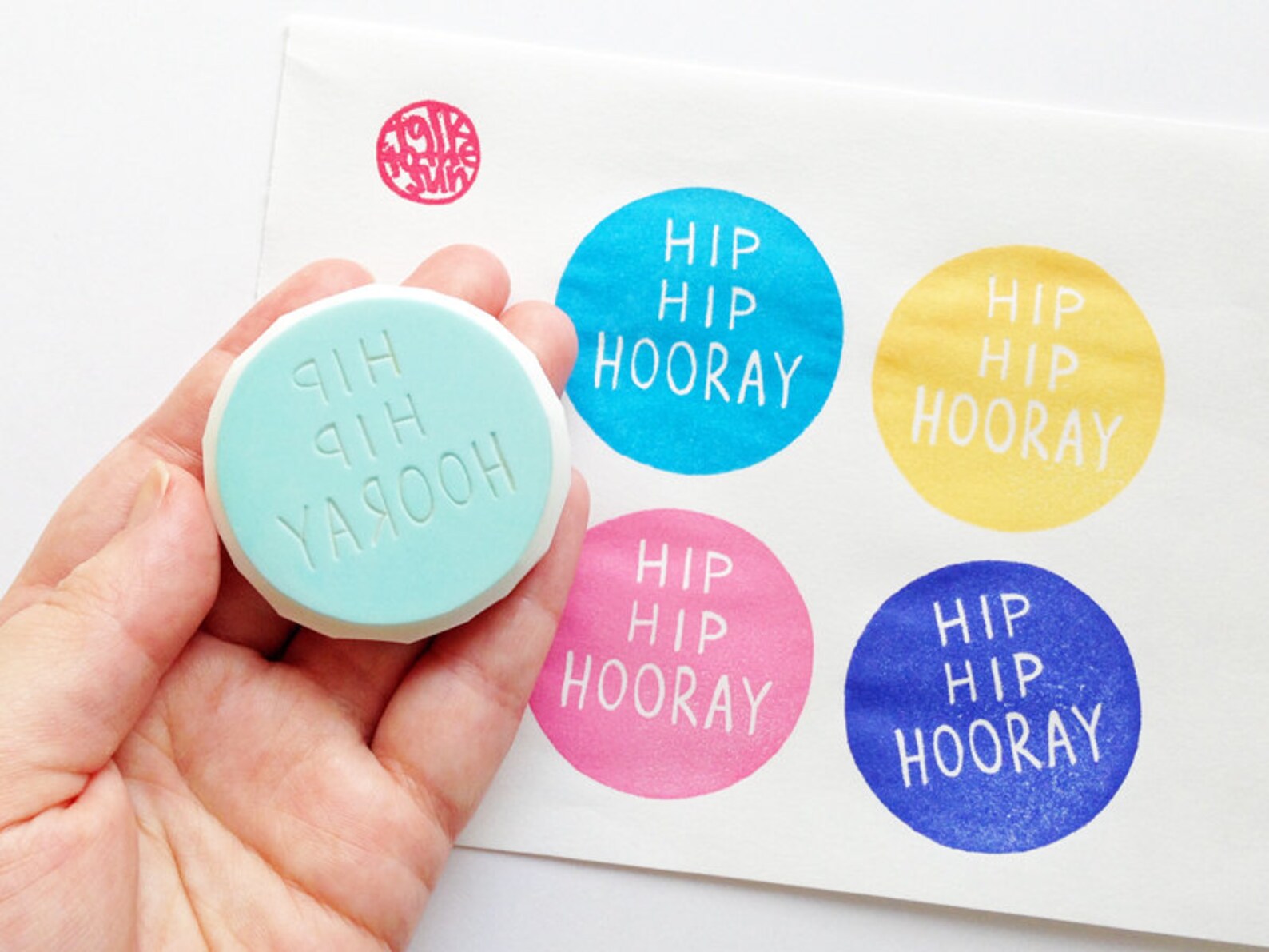 Hooray Rubber Stamp Hip Hip Hooray Stamp Hand Carved Stamp Etsy