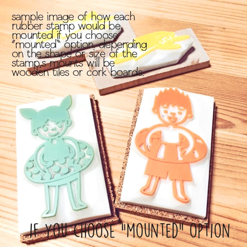 Snowy mountain rubber stamp set, Earth landscape stamp, Hand carved stamps image 6