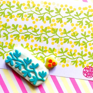 Botanical Hand Carved Rubber Stamp Set : Springtime Nature Crafts