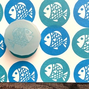 魚のゴム印、海の動物のスタンプ、手彫りのスタンプ、子供への工芸品ギフト