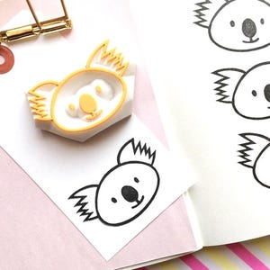 Tampon en caoutchouc Koala, Tampon animal australien pour la fabrication de cartes, Tampon sculpté à la main, Cadeau artisanal pour enfant