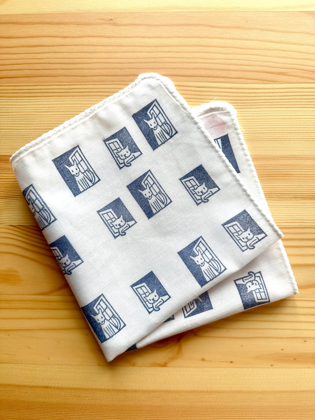 Cats and Dogs Handkerchief Children Cotton Hankie Japanese Etsy