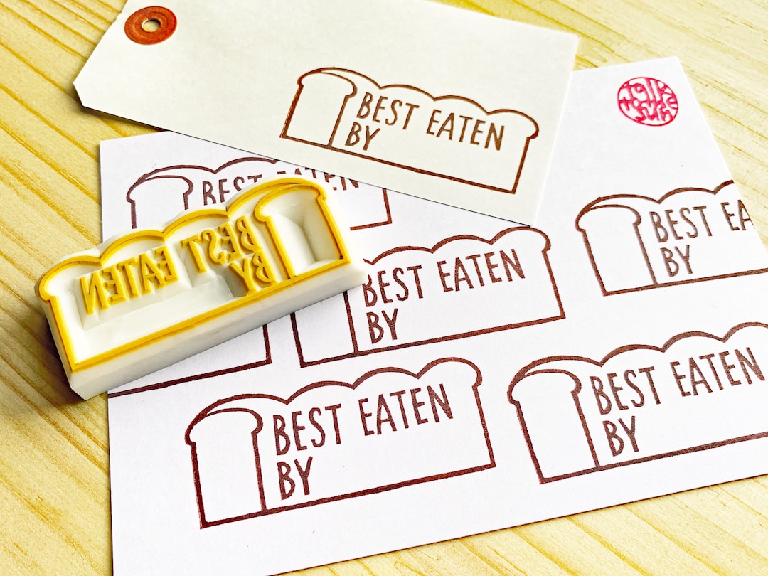 Bread Expiry Date Label Rubber Stamp, Best Eaten by Packaging Stamp