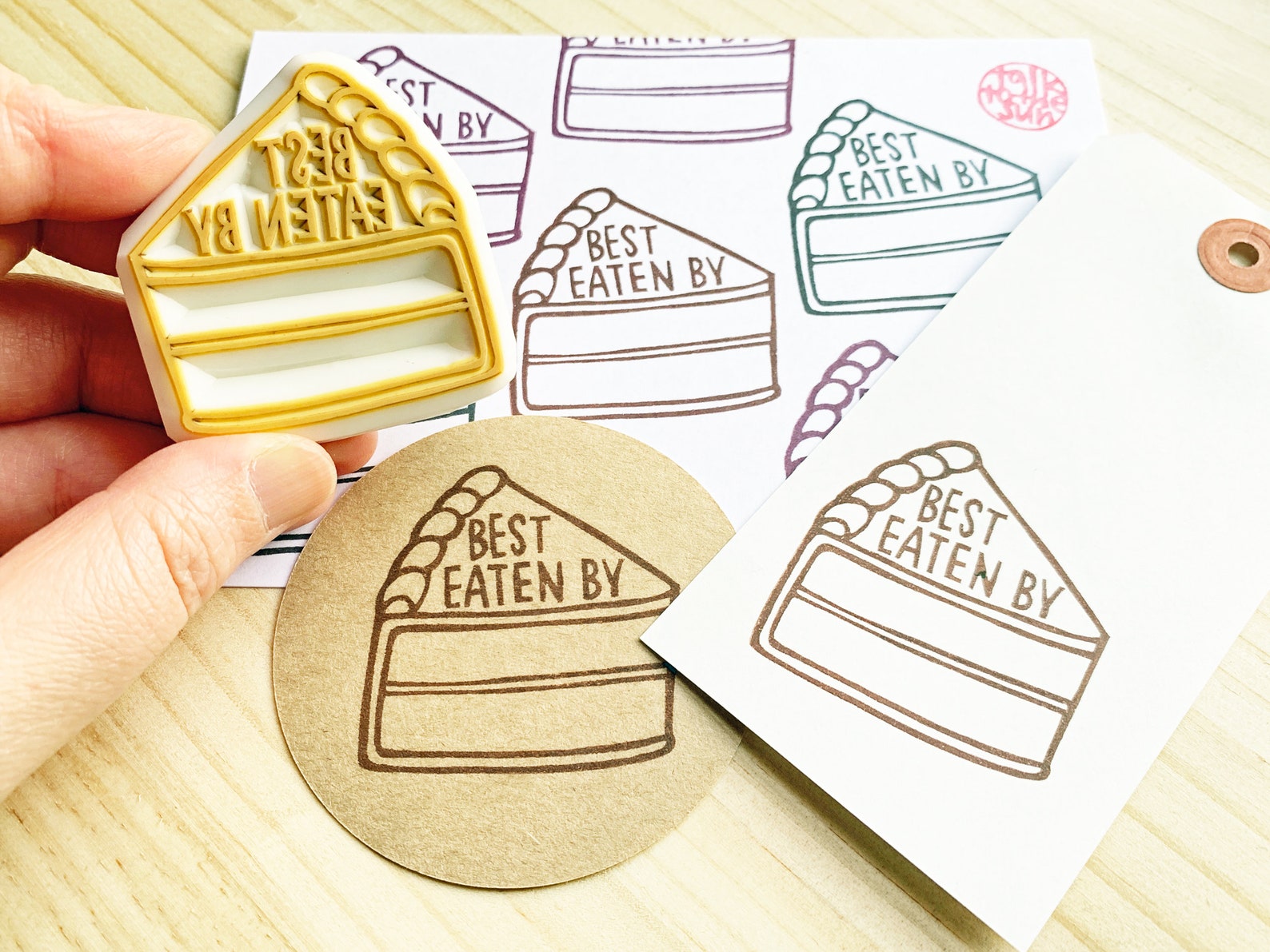 Cake Expiry Date Label Rubber Stamp Best Eaten By Hand Etsy