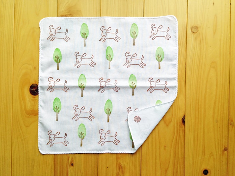 japanese kids cotton hankie reusable baby mouth wipe happy dog handkerchief eco friendly dog lover gift children hand wipe
