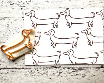 Walking Dachshund Rubber Stamp | Hand Carved Stamp | Dog Design