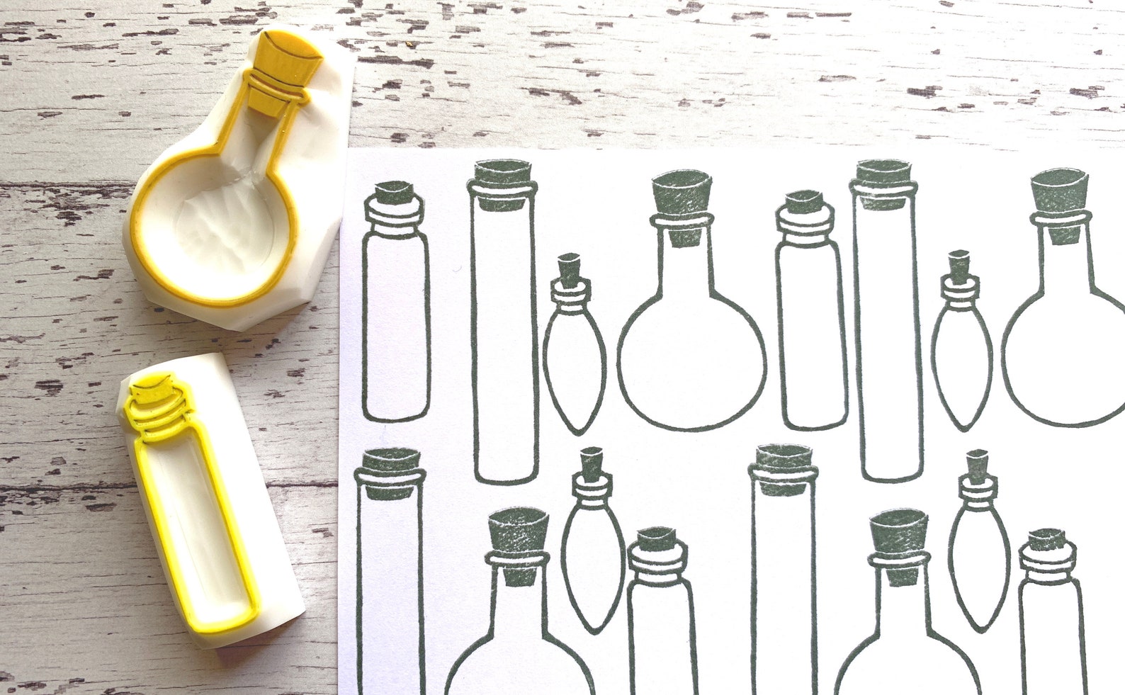 Glass Bottle Rubber Stamps Magic Potion Bottle Stamps Hand Etsy