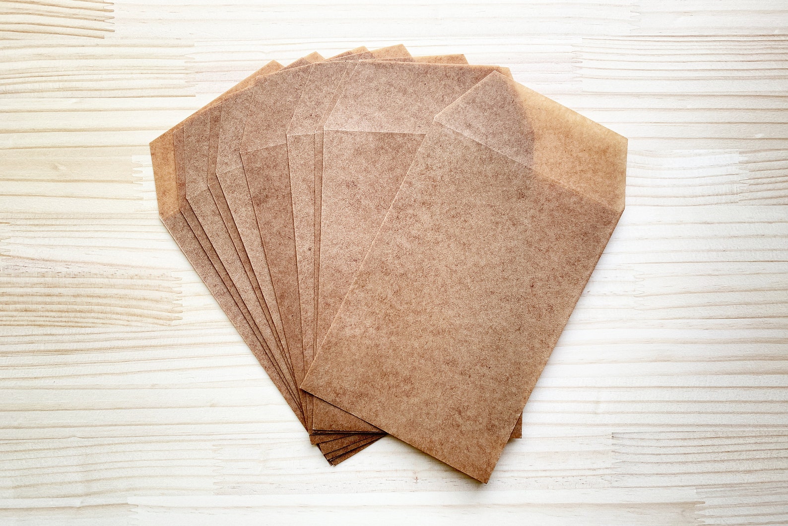 Waxed flat envelopes brown waxed paper gift bags for product Etsy