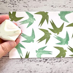 Tampon en caoutchouc d'hirondelle, tampon d'oiseau, tampon découpé à la main pour la fabrication d'impression, cadeau d'ami créatif