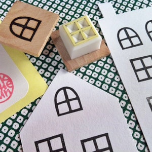 Fairy window rubber stamp set, Architecture stamp, Hand carved stamps by talktothesun image 2