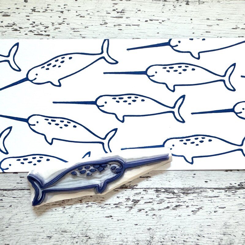 Blue Whale Rubber Stamp