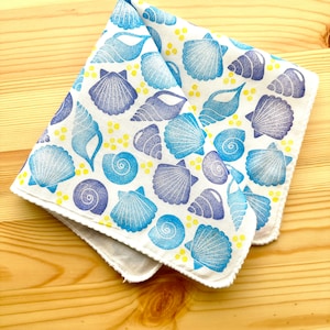 Seashell Japanese Cotton Handkerchief : Handmade in Japan