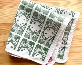 Celestial Forest Handkerchief | Hand Printed Japanese Cotton Hankie