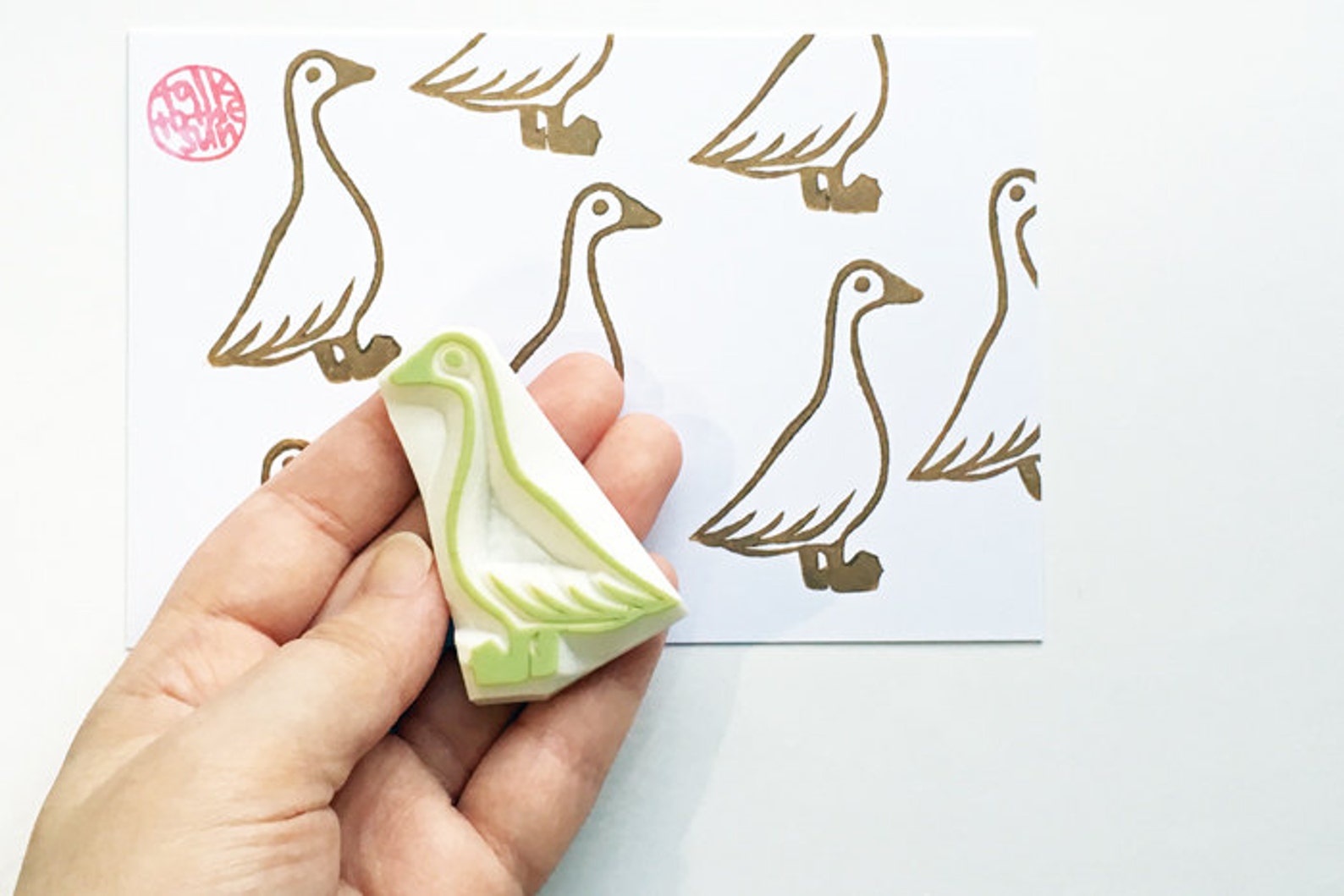 Duck Rubber Stamp Bird Stamp Farm Animal Stamp Hand | Etsy