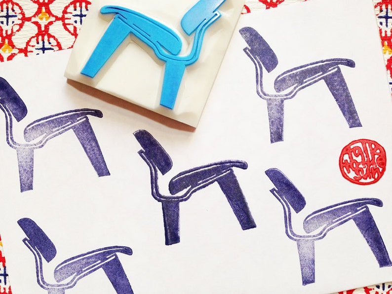 Aalto Chair Stamp Chair Rubber Stamp Furniture Stamp Mid Century Design Hand Carved Stamp For Card Making Block Printing