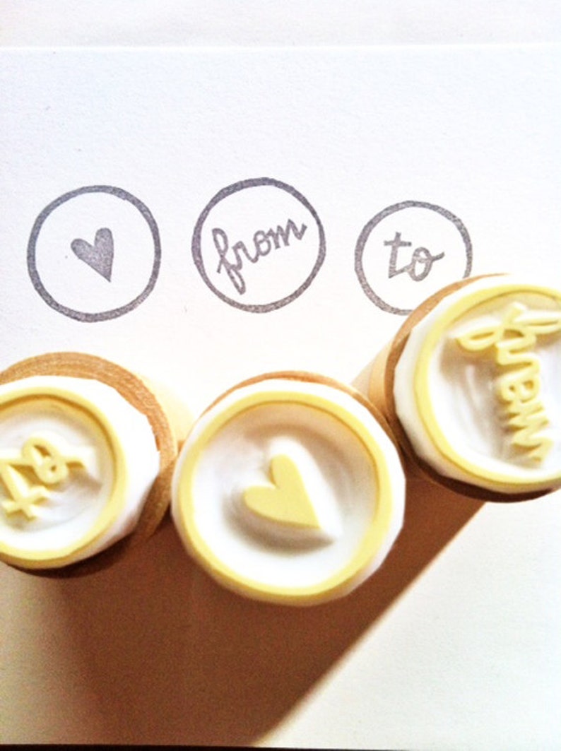 Snail Mail Rubber Stamp to From & Heart Stamps Hand Carved Etsy