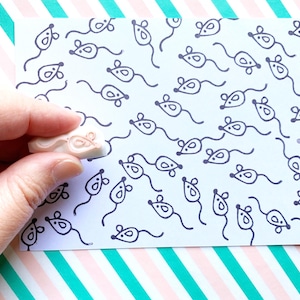 Timbro in gomma a forma di topo, timbro a forma di animale carino, timbro intagliato a mano, regalo artigianale per un amico