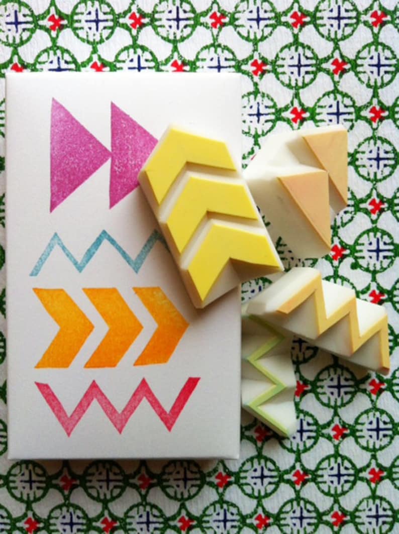 hand carved stamp by talktothesun for diy shape rubber stamp block printing  planner circle triangle square stamp card making dexis-iberica Sets  Stickers, Labels & Tags