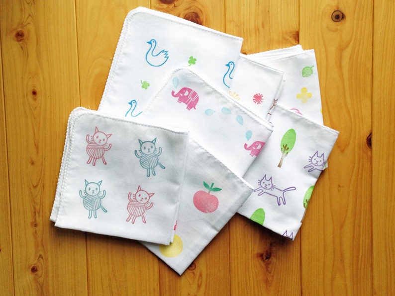 japanese kids cotton hankie reusable baby mouth wipe happy dog handkerchief eco friendly dog lover gift children hand wipe