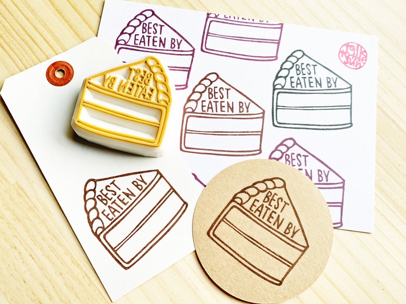 Cake Expiry Date Label Rubber Stamp Best Eaten by Stamp Hand Etsy