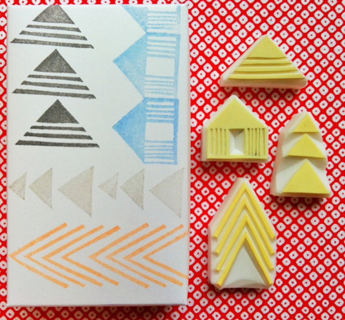 Geometric rubber stamps arrow pattern stamp pattern design Etsy