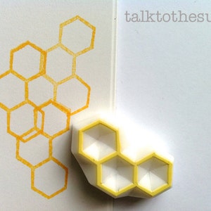 Beehive rubber stamp, Geometric pattern stamp, Hand carved stamp by talktothesun