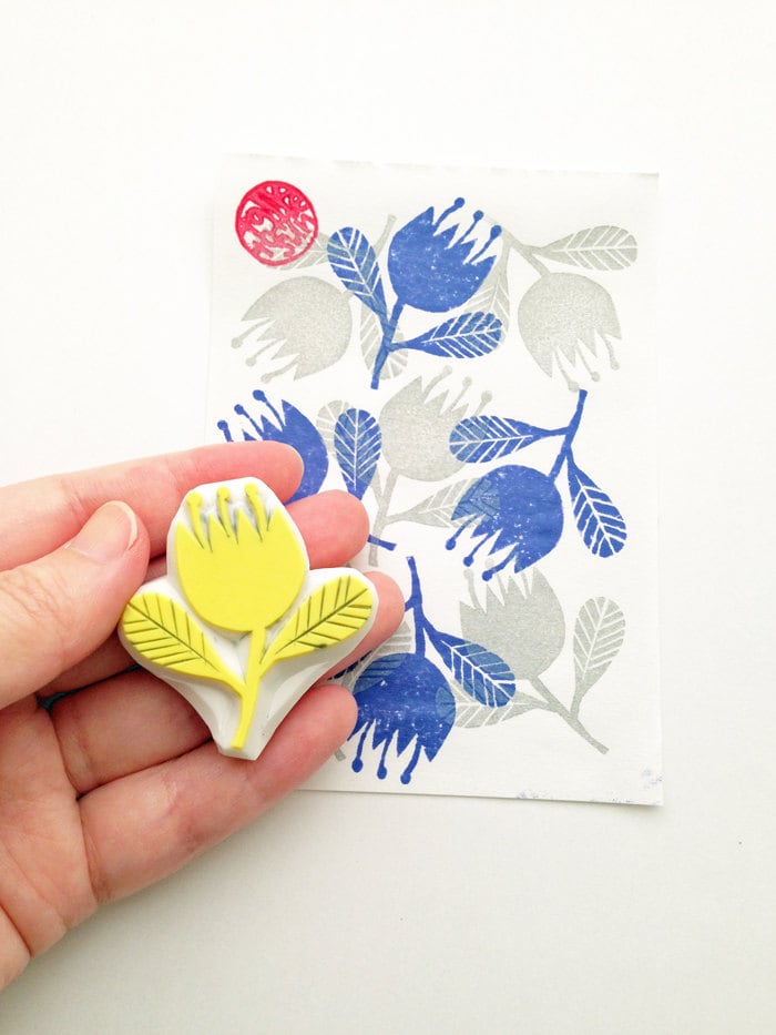 Spring flower rubber stamp botanical stamp woodland stamp | Etsy