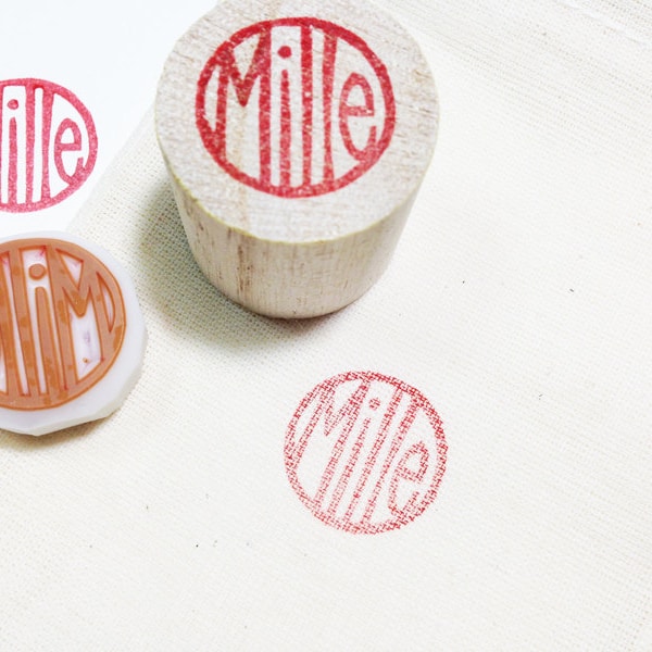 Custom name rubber stamp, Japanese hanko style hand carved stamp, Personalized signature stamp, 15-20mm