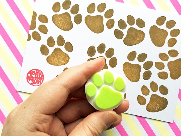 Paw print stamp dog paw print stamp cat paw print stamp Etsy