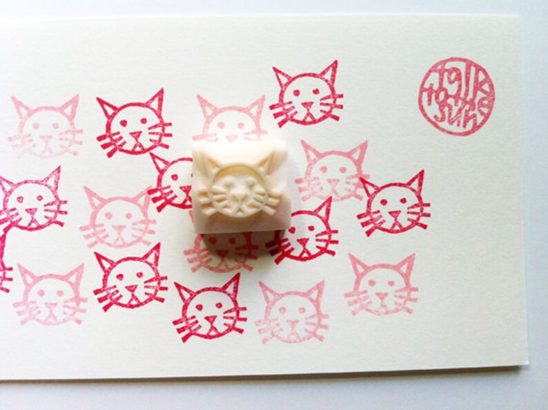 animal stamp cat lover gift hand carved stamp for diy cat rubber stamp art journal fabric printing planner scrapbooking
