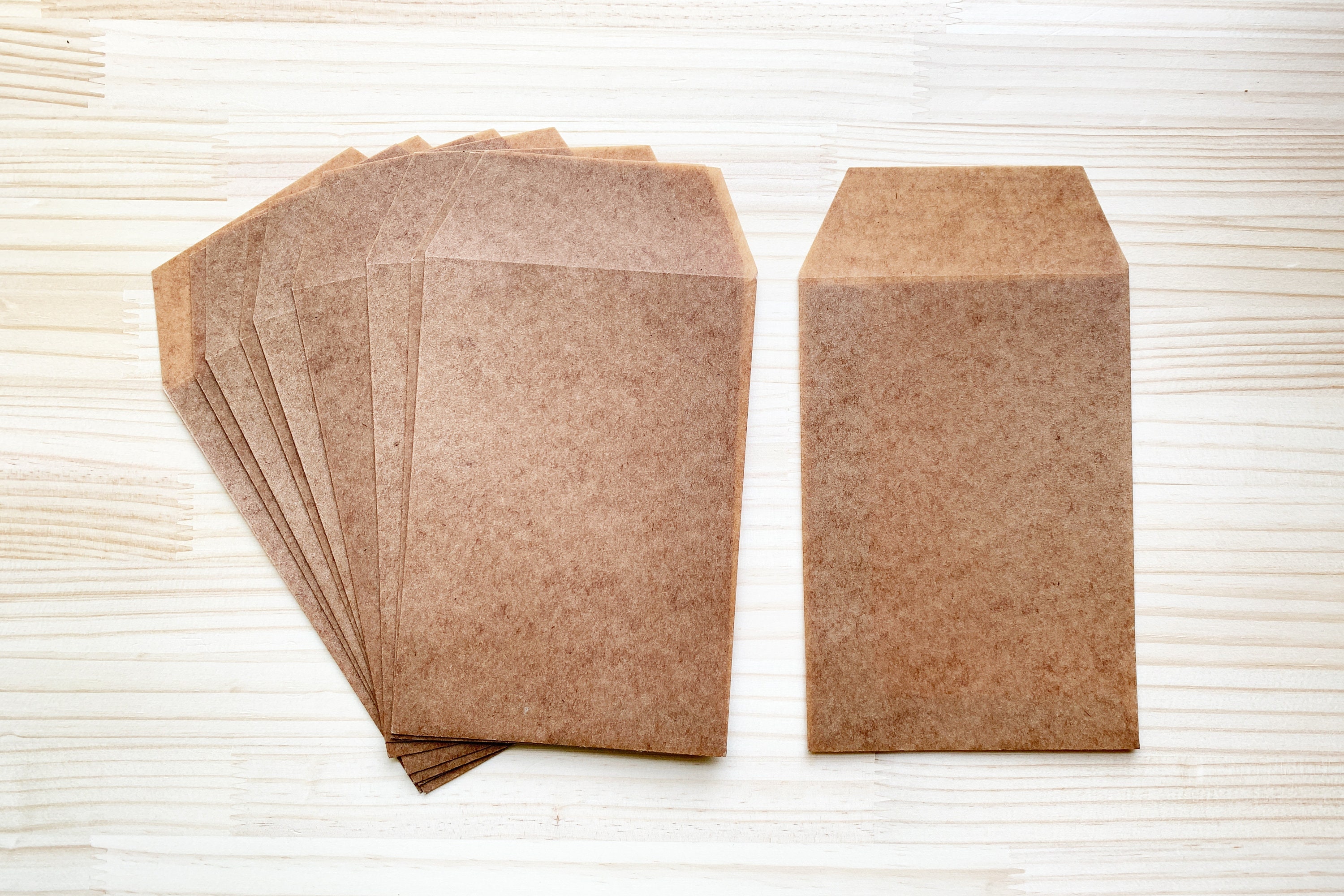 Waxed flat envelopes brown waxed paper gift bags for product Etsy