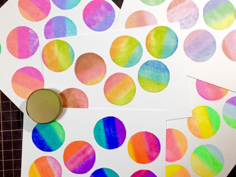 Vivid nijico rainbow ink pad tsukineko rubber stamp pad Etsy