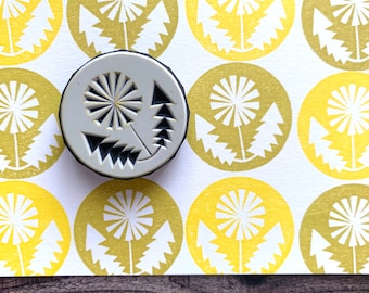 Dandelion flower rubber stamp, Botanical plant stamp, Hand carved stamp by talktothesun