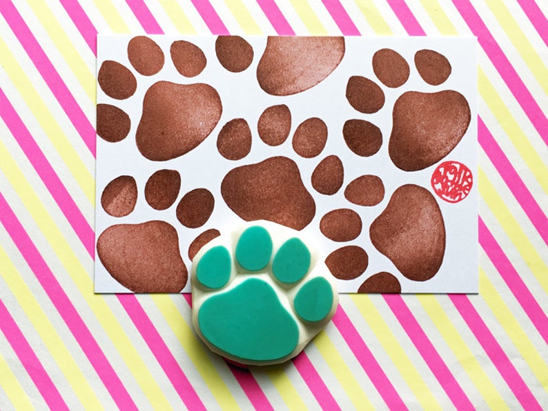 Paw print stamp dog paw stamp cat paw stamp animal hand Etsy