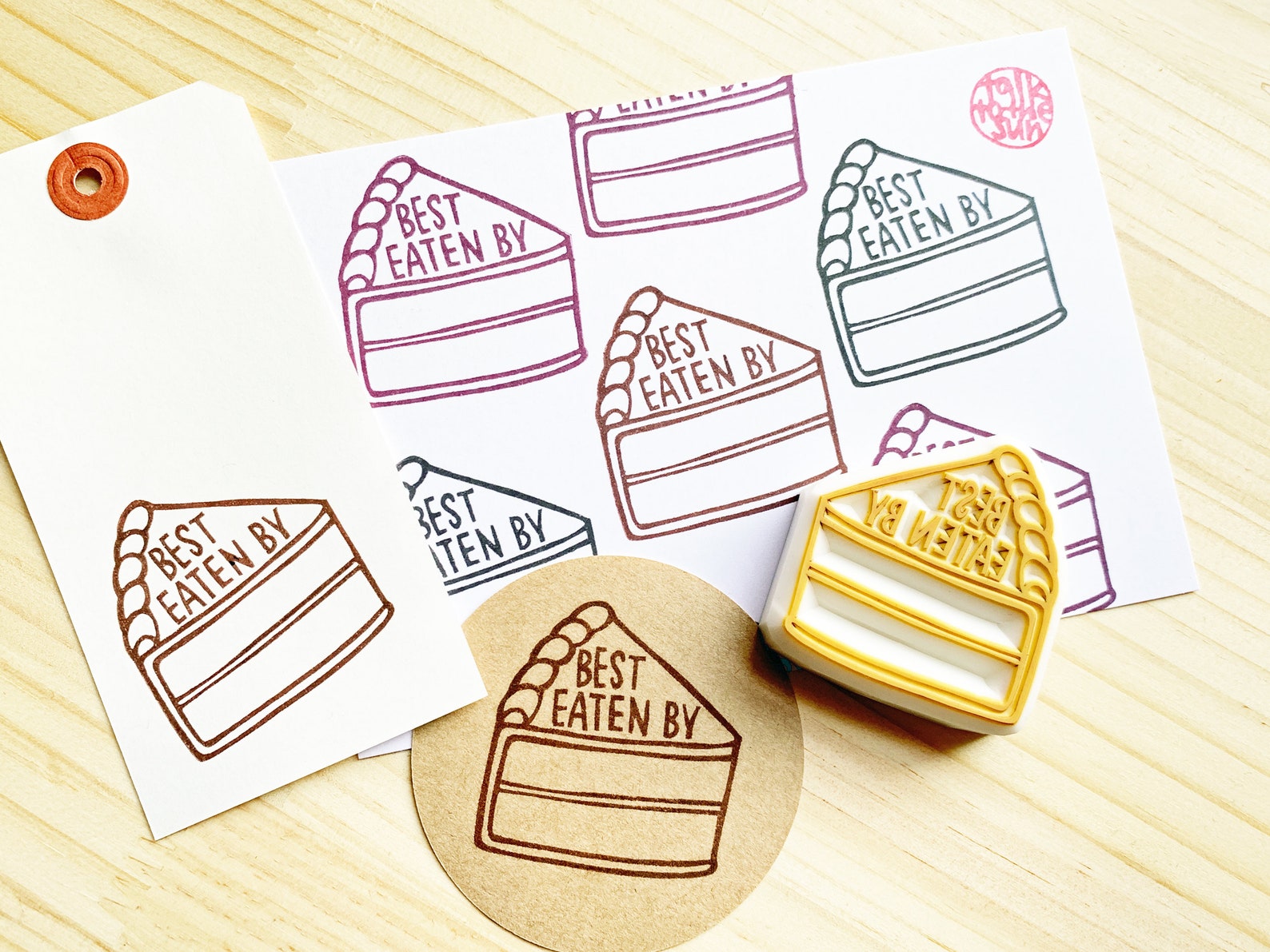 Cake Expiry Date Label Rubber Stamp Best Eaten By Hand Etsy