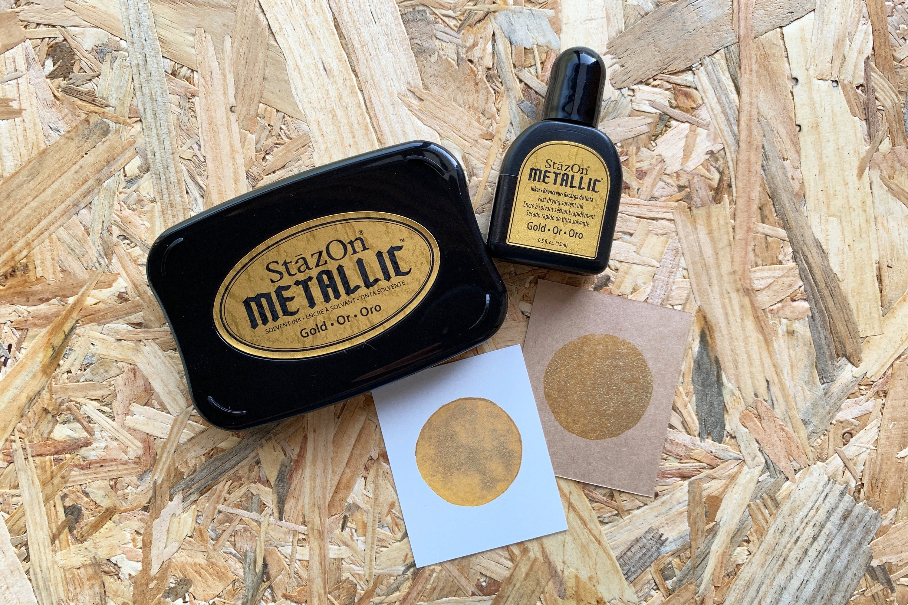 Gold stazon metallic ink pad set tsukineko rubber stamp pad Etsy