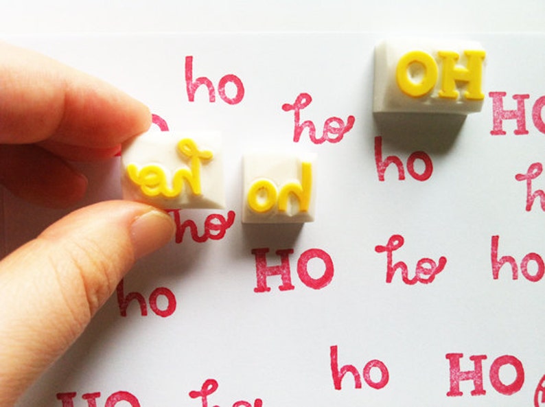 christmas hand carved stamps for diy card making clay stamping art journal ho ho ho stamps gift wrapping santa rubber stamps