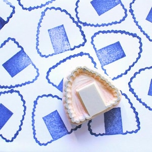 Carimbo de borracha onigiri, carimbo de bolinho de arroz japonês, carimbo esculpido à mão, presente de artesanato para criança