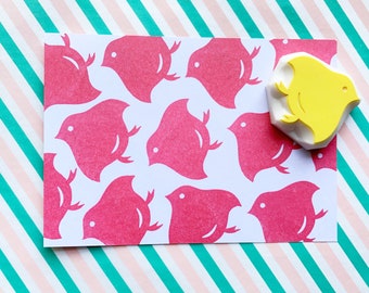 Chidori Bird Rubber Stamp | Hand Carved Stamp | Japanese Design
