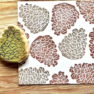 Pinecone Hand Carved Rubber Stamp