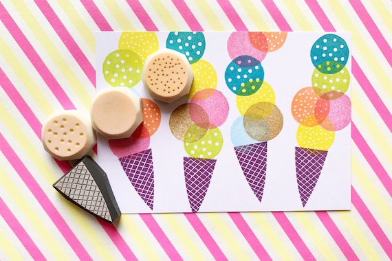 Icecream Scoop Silicone Stamp and Die Sets for Card Making 2023