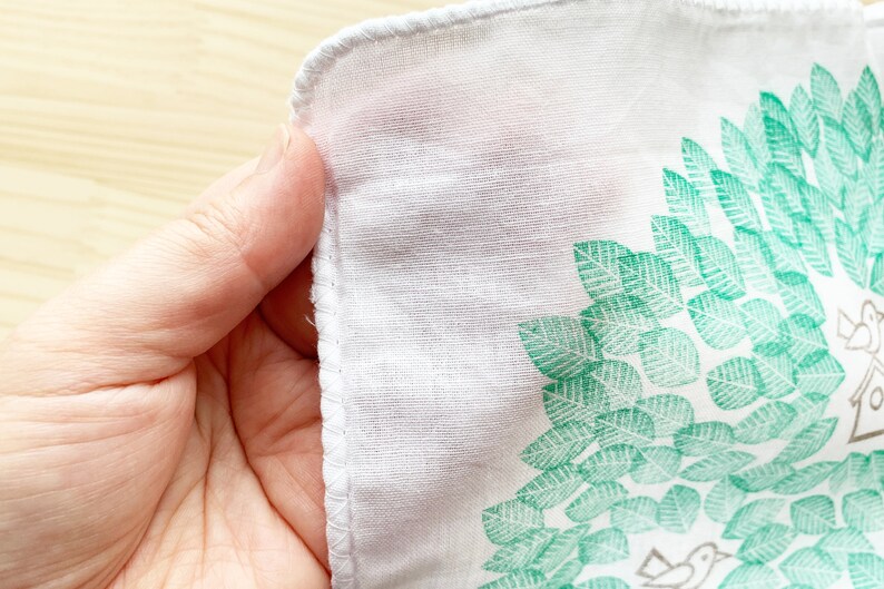 Hydrangea handkerchief, Ladies floral cotton hankie, Reusable cloth tissue, Gift for her image 7