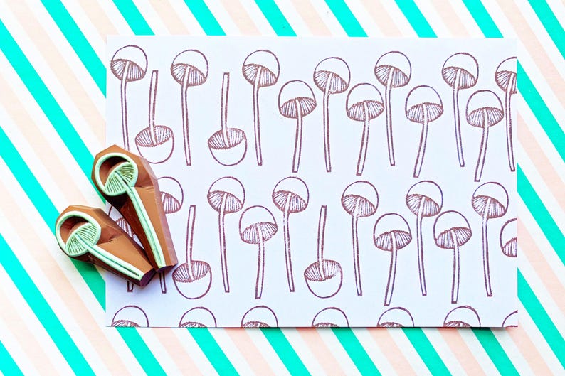 Mushroom Rubber Stamp Set | Hand Carved Stamps | Autumn Inspired Design ...