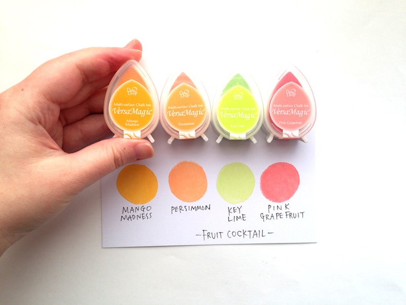 fruit cocktail versamagic ink pads tsukineko rubber stamp pads multipurpose chalk water based pigment ink
