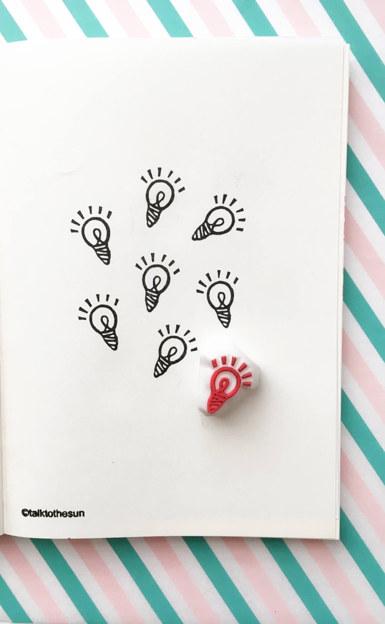 Light Bulb Rubber Stamp Eureka Stamp Hand Carved Stamp Etsy