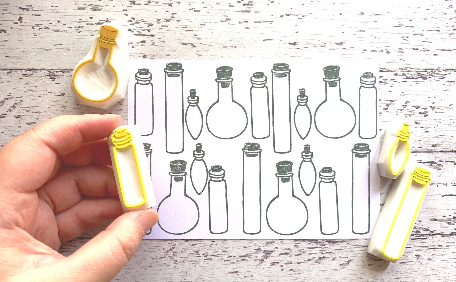Glass Bottle Rubber Stamps Magic Potion Bottle Stamps Hand Etsy